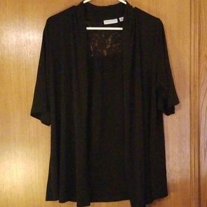 Susan Graver black open front cardigan.